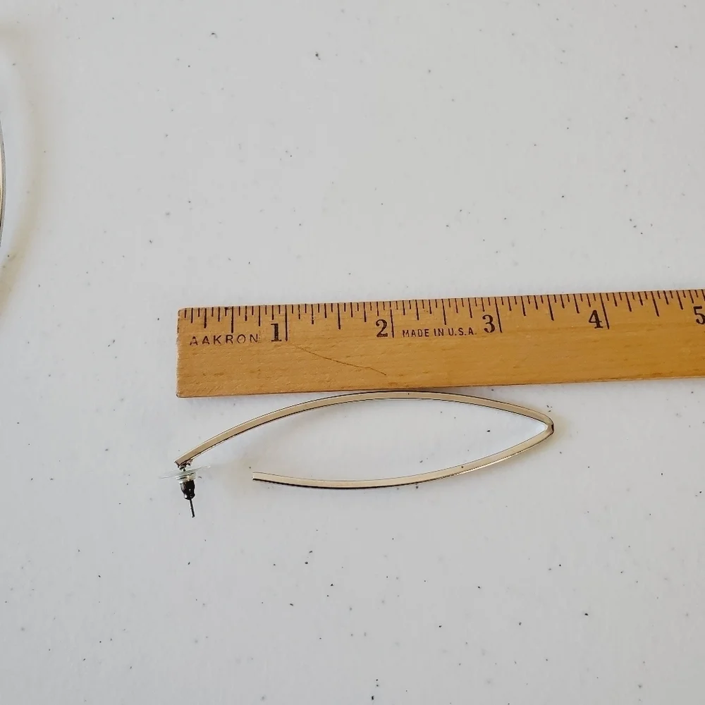 Silver-toned Geometric Long‎ Earrings One Pair